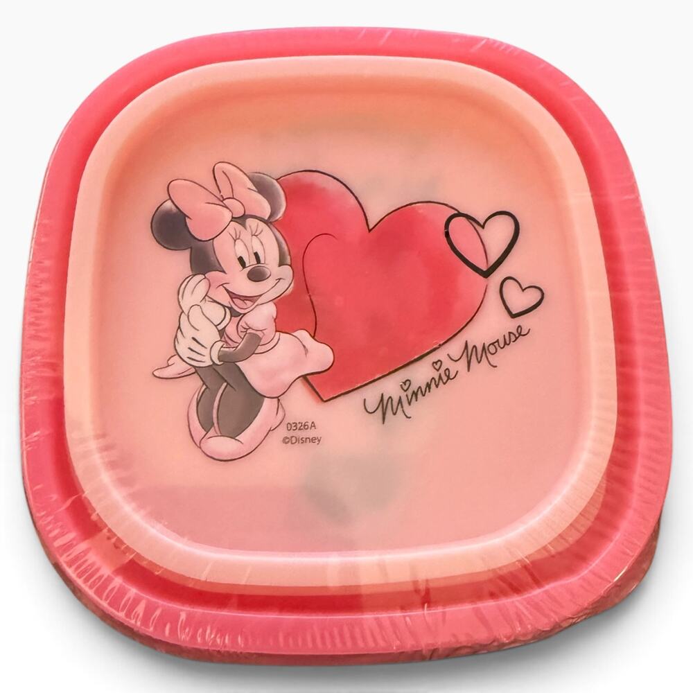 Disney Minnie Mouse Pink Hearts 2 Pack Small Food Containers